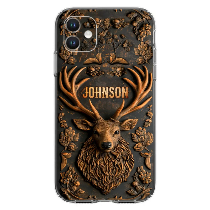 Personalized Deer Hunting 3D Printed Effect Phone Case - Gift Idea For Hunting Lover - Case For iPhone/Samsung