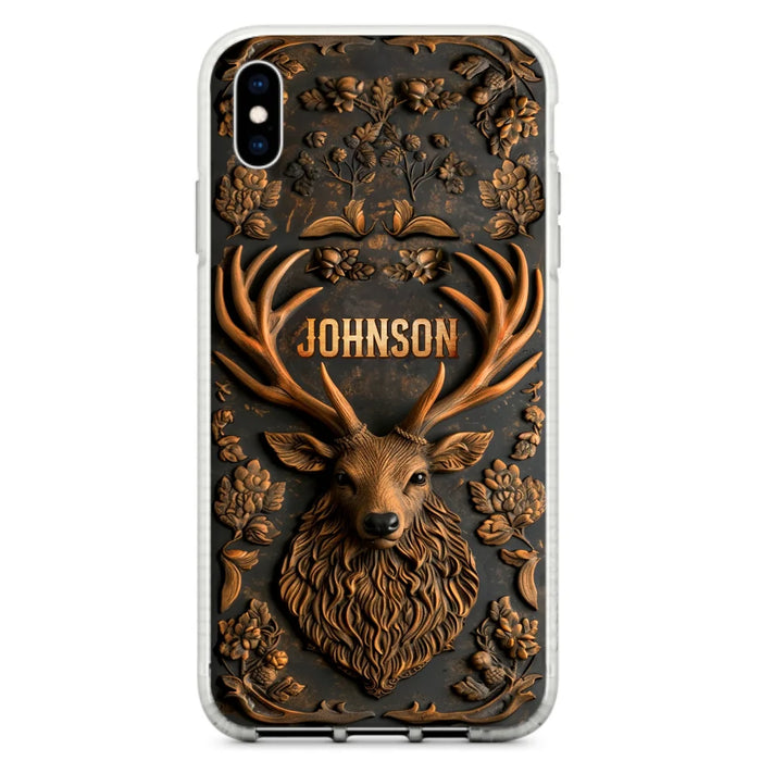 Personalized Deer Hunting 3D Printed Effect Phone Case - Gift Idea For Hunting Lover - Case For iPhone/Samsung