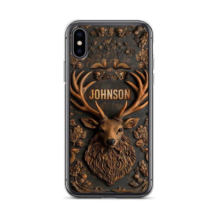 Personalized Deer Hunting 3D Printed Effect Phone Case - Gift Idea For Hunting Lover - Case For iPhone/Samsung