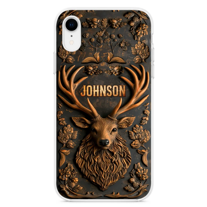 Personalized Deer Hunting 3D Printed Effect Phone Case - Gift Idea For Hunting Lover - Case For iPhone/Samsung