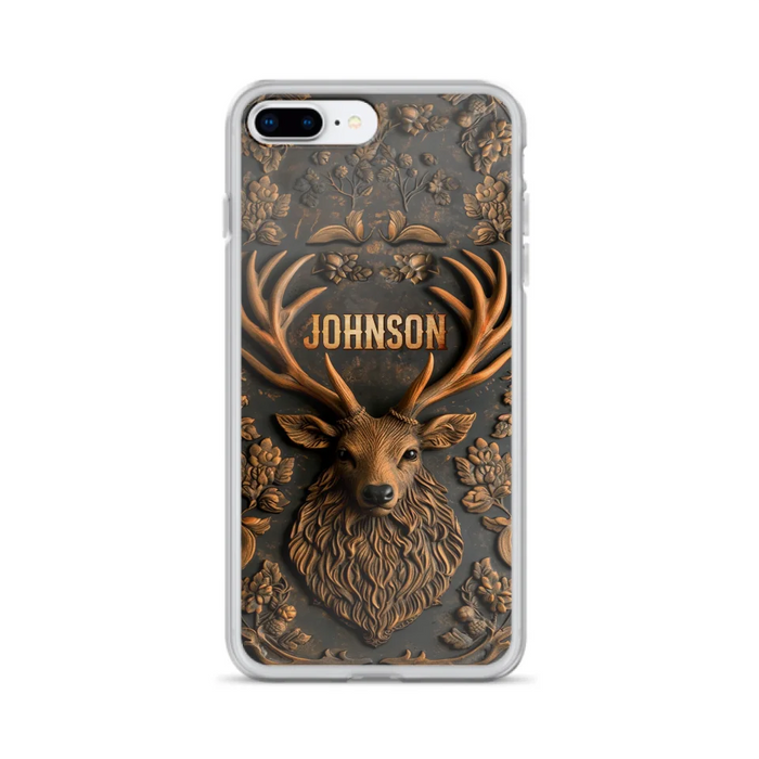 Personalized Deer Hunting 3D Printed Effect Phone Case - Gift Idea For Hunting Lover - Case For iPhone/Samsung