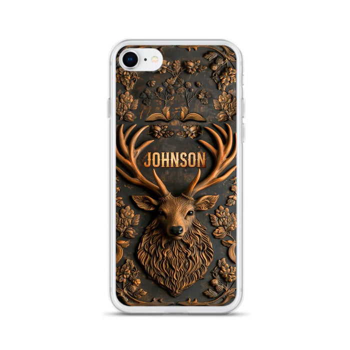Personalized Deer Hunting 3D Printed Effect Phone Case - Gift Idea For Hunting Lover - Case For iPhone/Samsung