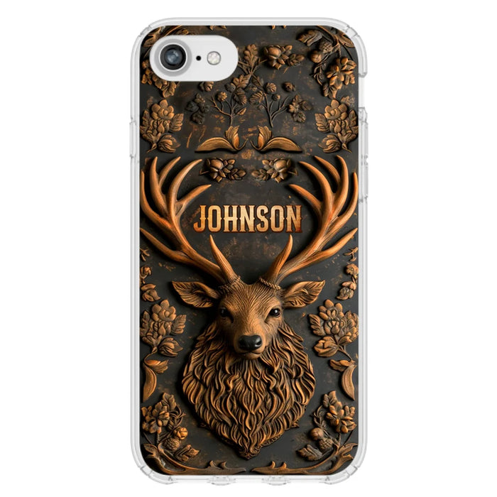 Personalized Deer Hunting 3D Printed Effect Phone Case - Gift Idea For Hunting Lover - Case For iPhone/Samsung