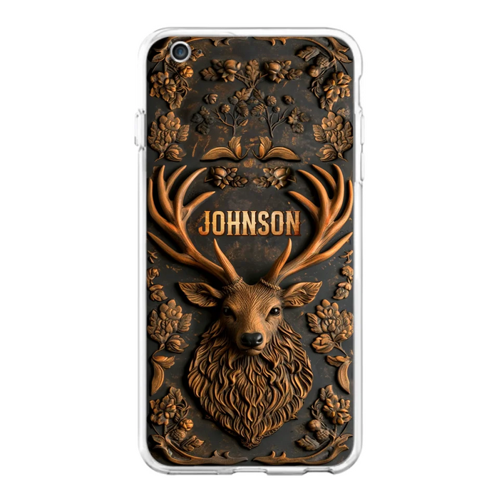 Personalized Deer Hunting 3D Printed Effect Phone Case - Gift Idea For Hunting Lover - Case For iPhone/Samsung