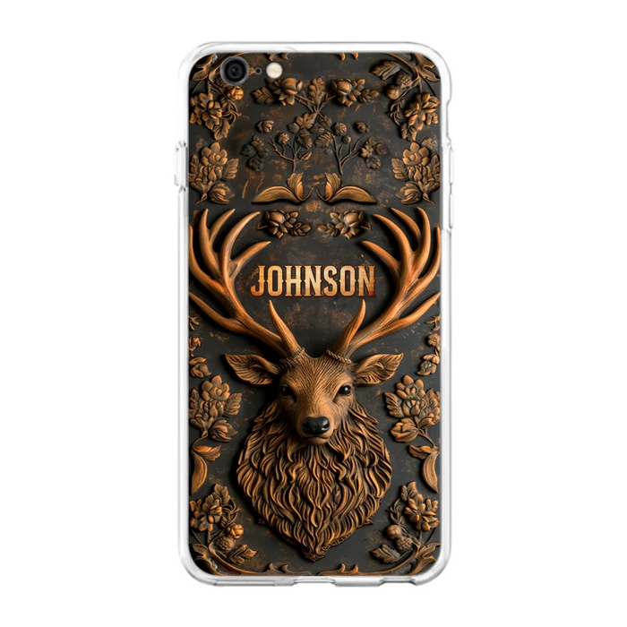 Personalized Deer Hunting 3D Printed Effect Phone Case - Gift Idea For Hunting Lover - Case For iPhone/Samsung