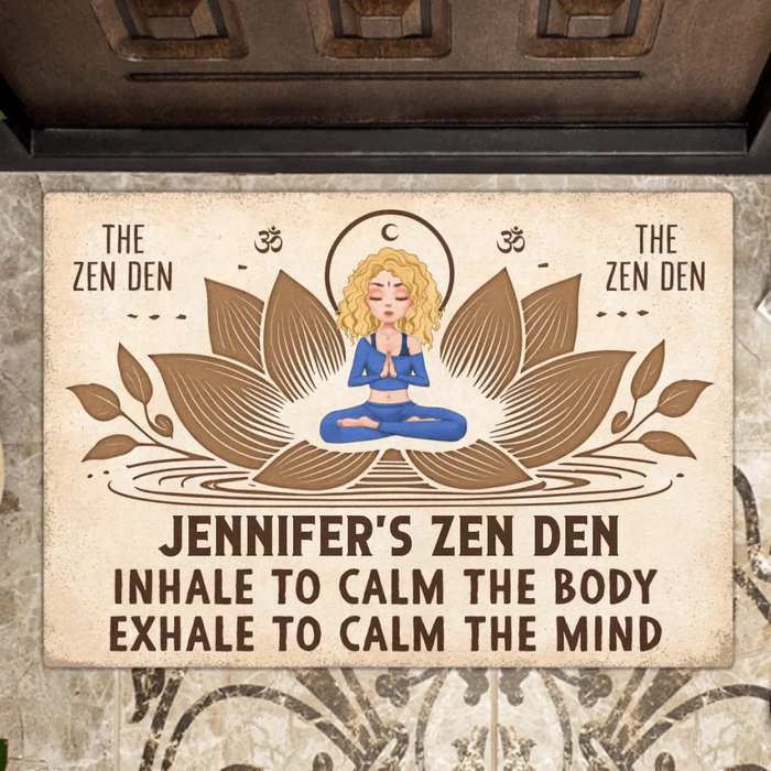 Personalized Yoga Doormat - The Zen Den - Gift Idea For Yoga Lover/Friend