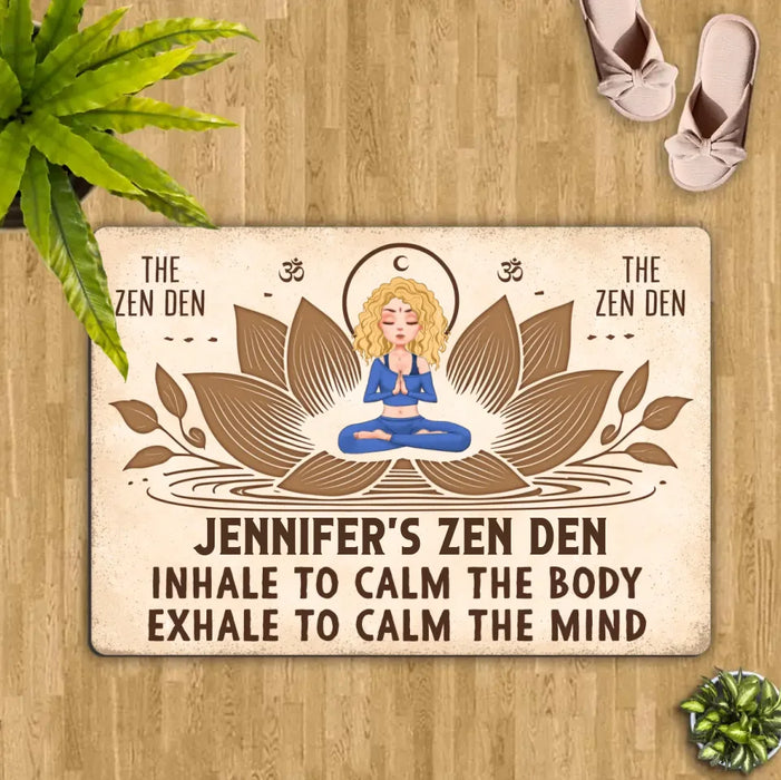 Personalized Yoga Doormat - The Zen Den - Gift Idea For Yoga Lover/Friend