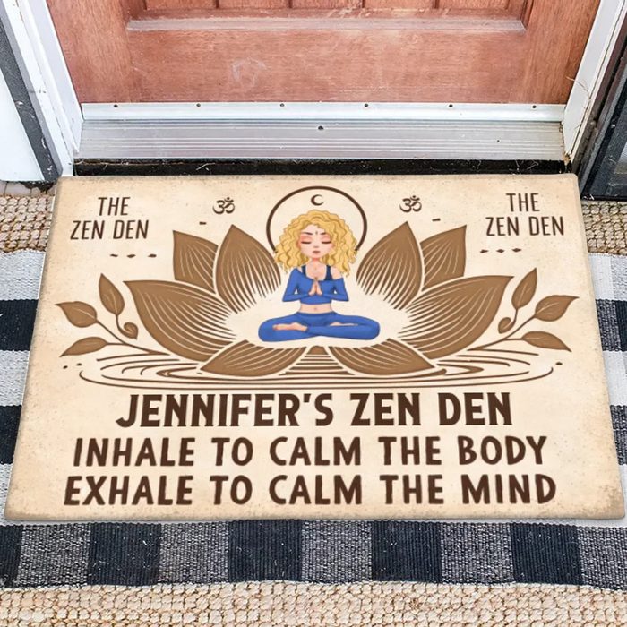 Personalized Yoga Doormat - The Zen Den - Gift Idea For Yoga Lover/Friend