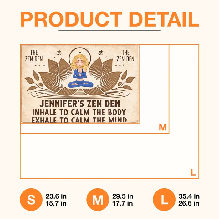 Personalized Yoga Doormat - The Zen Den - Gift Idea For Yoga Lover/Friend