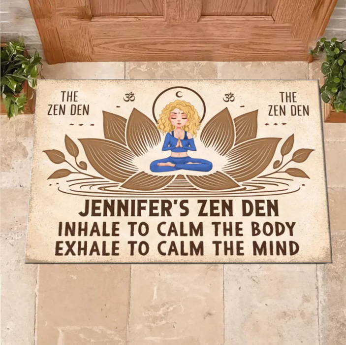 Personalized Yoga Doormat - The Zen Den - Gift Idea For Yoga Lover/Friend