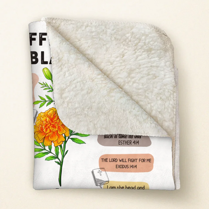 Personalized Birth Month Flower Christian Bible Verse Affirmations Pillow Cover/Quilt/Fleece Throw Blanket - Christian Girl's Affirmation Gift