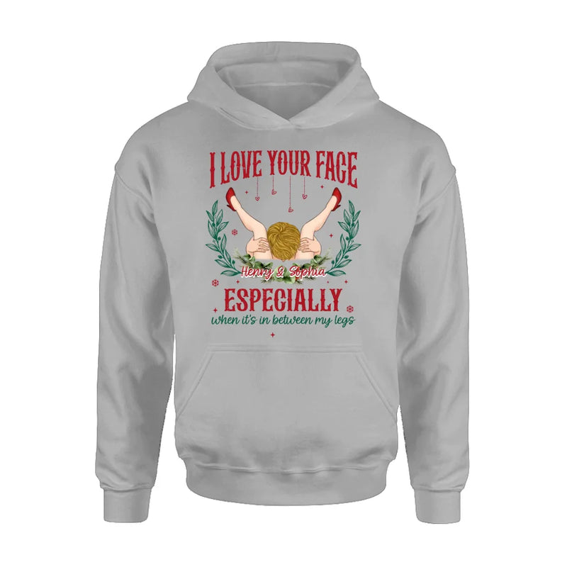 Personalized Couple T-shirt/Long Sleeve/Sweatshirt/Hoodie - Funny Gift Idea For Couple - I Love Your Face