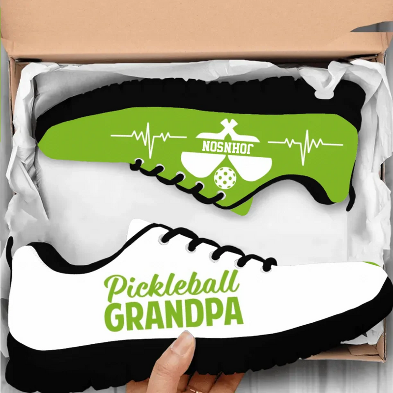 Personalized Pickle Ball Grandpa Sneakers - Gift Idea For Grandpa/Pickle Ball Lover