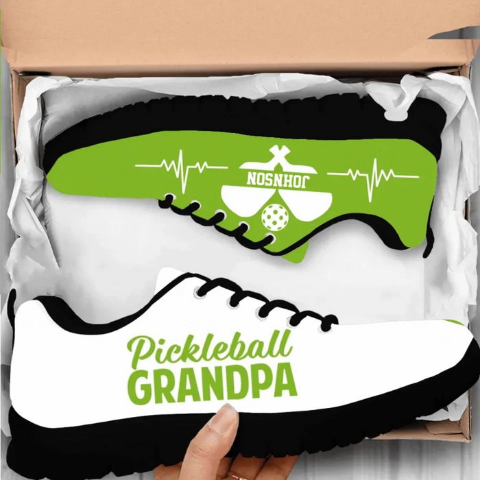 Personalized Pickle Ball Grandpa Sneakers - Gift Idea For Grandpa/Pickle Ball Lover