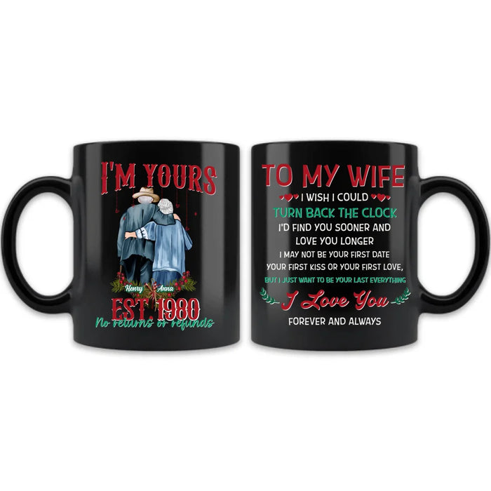 Personalized Old Couple Coffee Mug - I Love You Forever And Always - Gift Idea From Husband To Wife