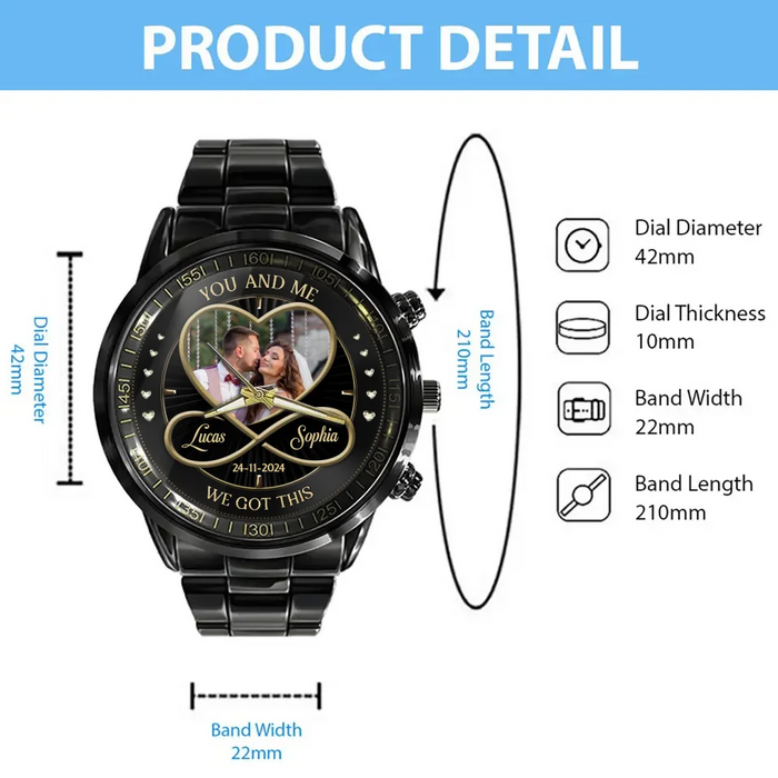 Personalized Couple Watch - Anniversary/Birthday/Christmas Gift For Couple/Husband Wife - You Lucky Bastard