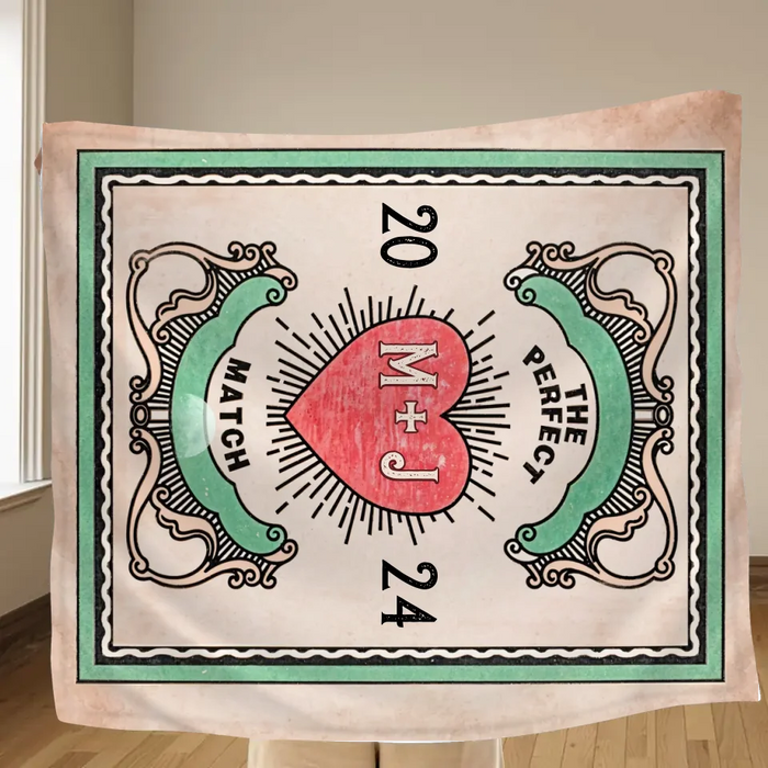 Personalized Couple Quilt/Fleece Throw Blanket/Pillow Cover - Gift Idea For Couple - The Perfect Match