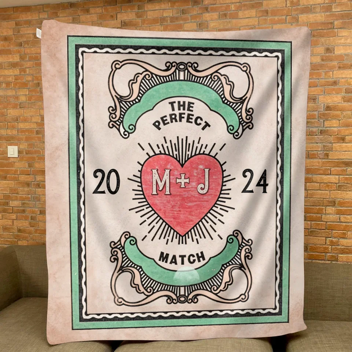 Personalized Couple Quilt/Fleece Throw Blanket/Pillow Cover - Gift Idea For Couple - The Perfect Match