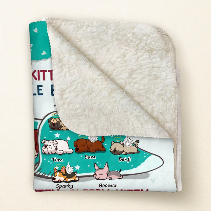 Personalized Dog Mom Quilt/Fleece Throw Blanket - Up To 8 Dogs - Mother's Day Gift For Dog Mom - Soft Kitty Warm Kitty Little Ball Of Fur