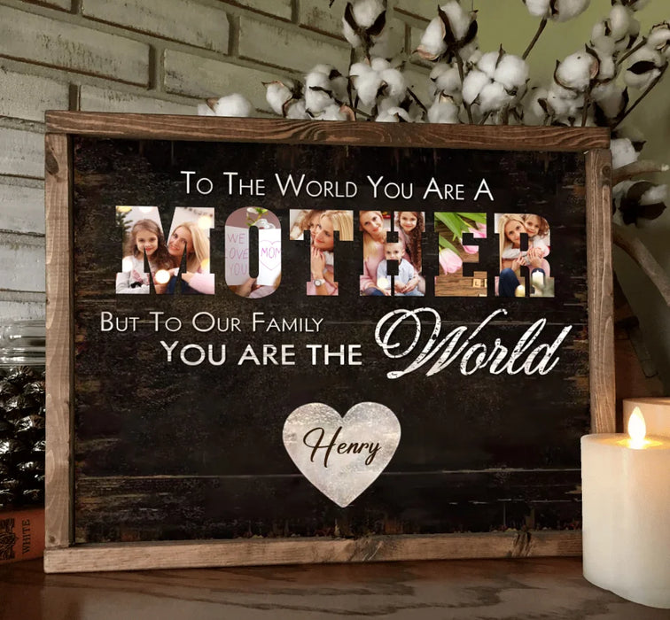 Personalized Mother Poster - Upload Photo - Gift Idea For Mother - To Our Family You Are The World