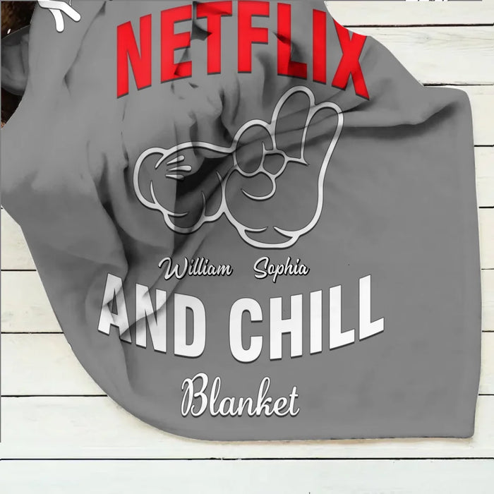 Personalized Couple Quilt/Fleece Throw Blanket - Gift Idea For Couple - My Netflix And Chill Blanket