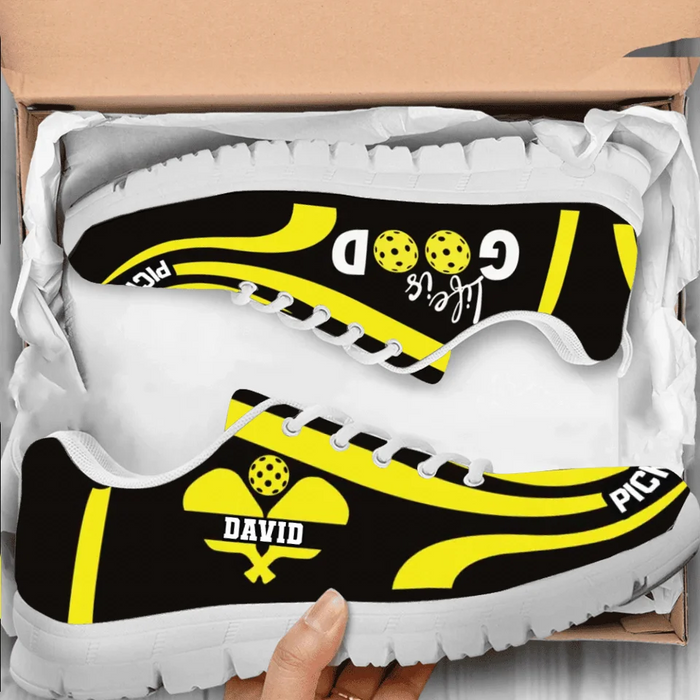Personalized Pickleball Sneakers - Gift Idea For Pickleball Lover - Life Is Good