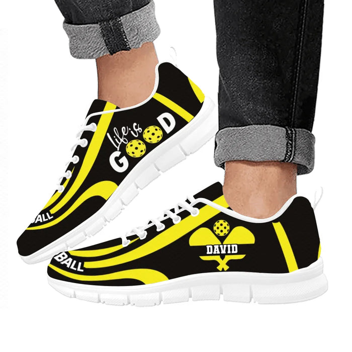 Personalized Pickleball Sneakers - Gift Idea For Pickleball Lover - Life Is Good