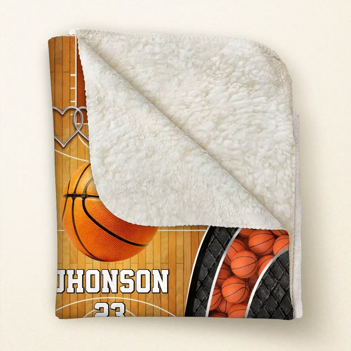 Personalized Basketball Quilt/Fleece Throw Blanket - Gift Idea For Basketball Lover