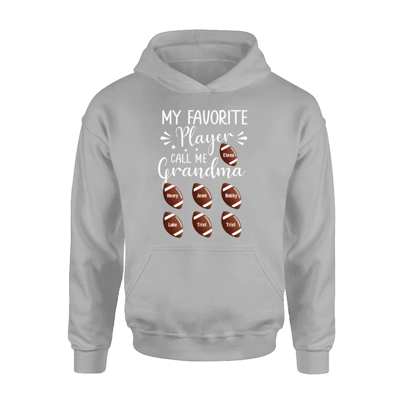 Personalized Football T-Shirt - My Favorite Player Call Me Grandma