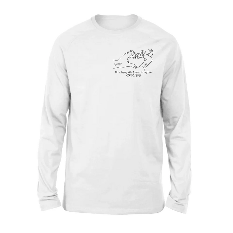 Personalized Memorial Dog T-shirt/Sweatshirt/Hoodie - Memorial Gift Idea For Dog Lover - Once By Me Side Forever In My Heart