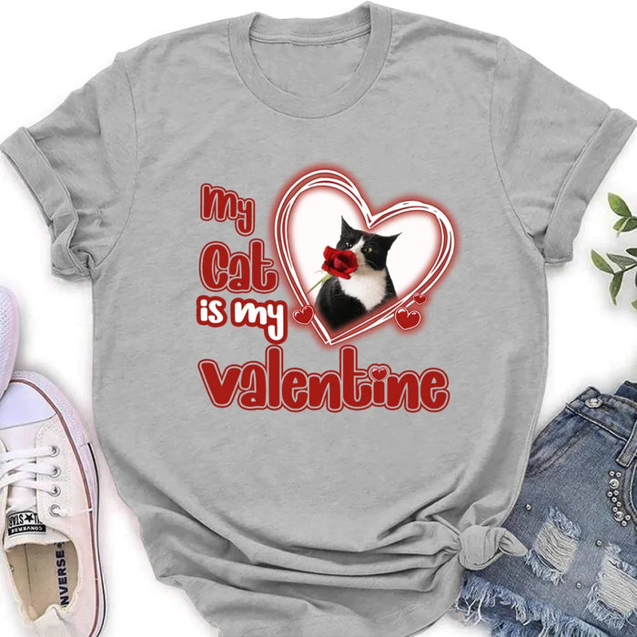 Personalized Photo Pet T-Shirt/Hoodie/Sweatshirt -   My Cat/Dog Is My Valentine