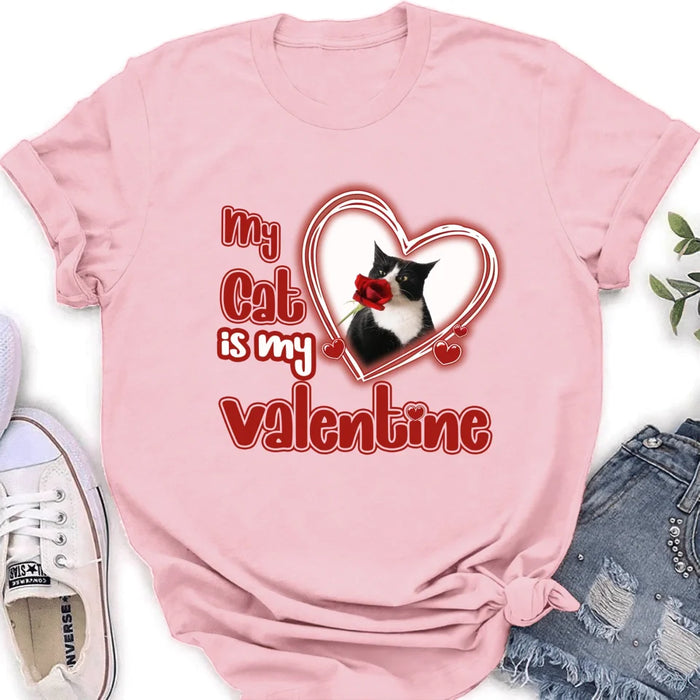 Personalized Photo Pet T-Shirt/Hoodie/Sweatshirt -   My Cat/Dog Is My Valentine