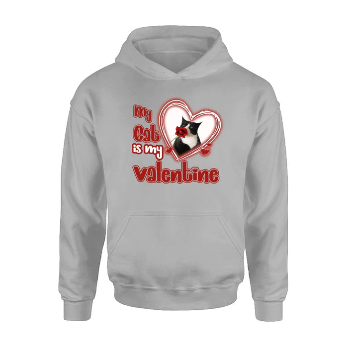 Personalized Photo Pet T-Shirt/Hoodie/Sweatshirt -   My Cat/Dog Is My Valentine