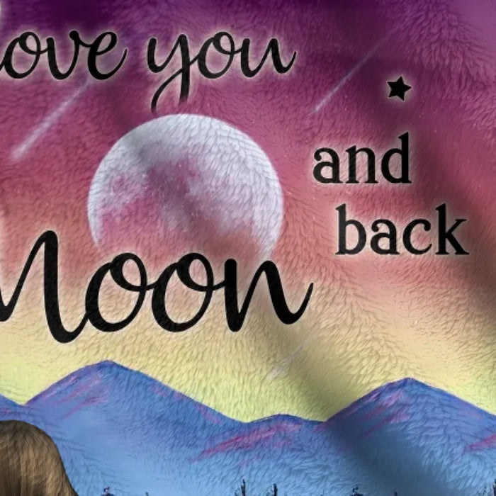 Personalized Pet Mom/Dad Quilt/Fleece Throw Blanket - Up to 3 Pets - Gift Idea For Dog/Cat/Rabbit Lover - I Love You To The Moon And Back