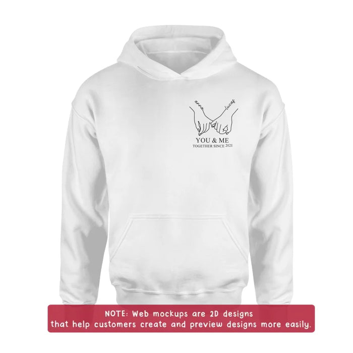 Personalized Couple Embroidered T-shirt/Sweater/Hoodie - You & Me Together Since