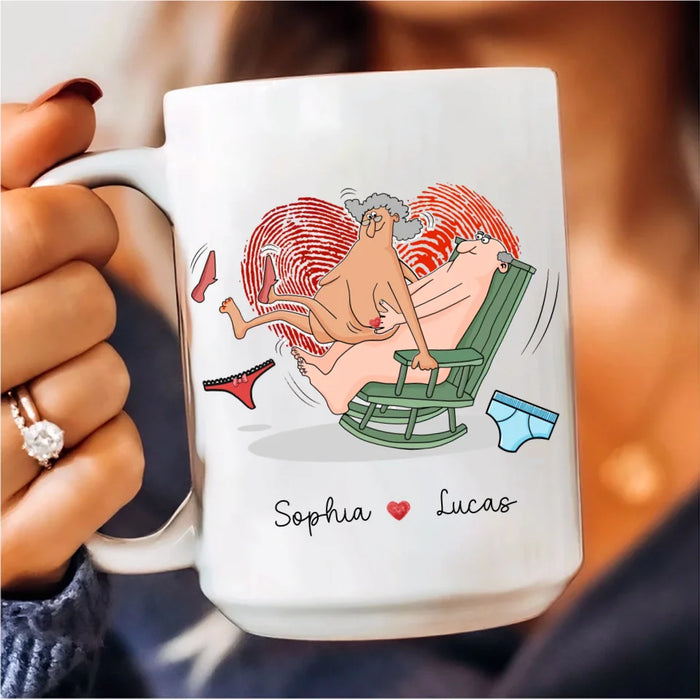 Personalized Old Couple Coffee Mug - We Are Never Too Old For This - Gift Idea For Husband/Wife/Valentine
