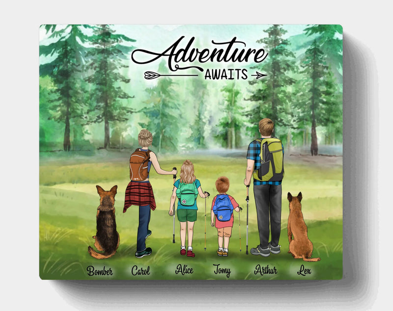 Custom Personalized Forest Trails/Hiking in the Woods Canvas - Best Gift For Family/Couple/Friends - Adventure Awaits - IXMB7Q