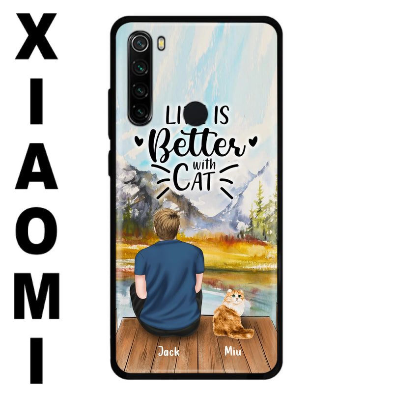 Custom Personalized Cat Dad Phone Case - Gifts For Cat Lovers With Upto 4 Cats - Best Cat Dad Ever - Case For iPhone, Samsung And Xiaomi