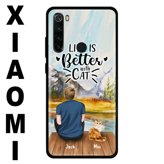Custom Personalized Cat Dad Phone Case - Gifts For Cat Lovers With Upto 4 Cats - Best Cat Dad Ever - Case For iPhone, Samsung And Xiaomi