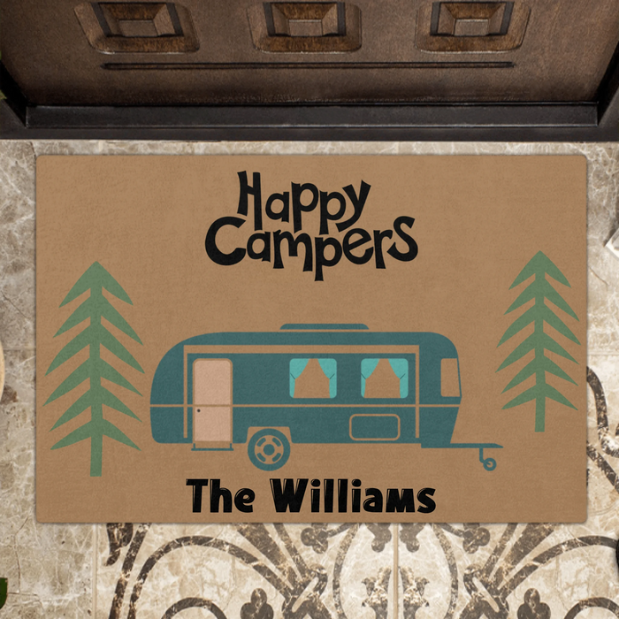 Custom Personalized Camping Doormat - Best Gift for Camping Lovers - Happy Campers - OFAWC7