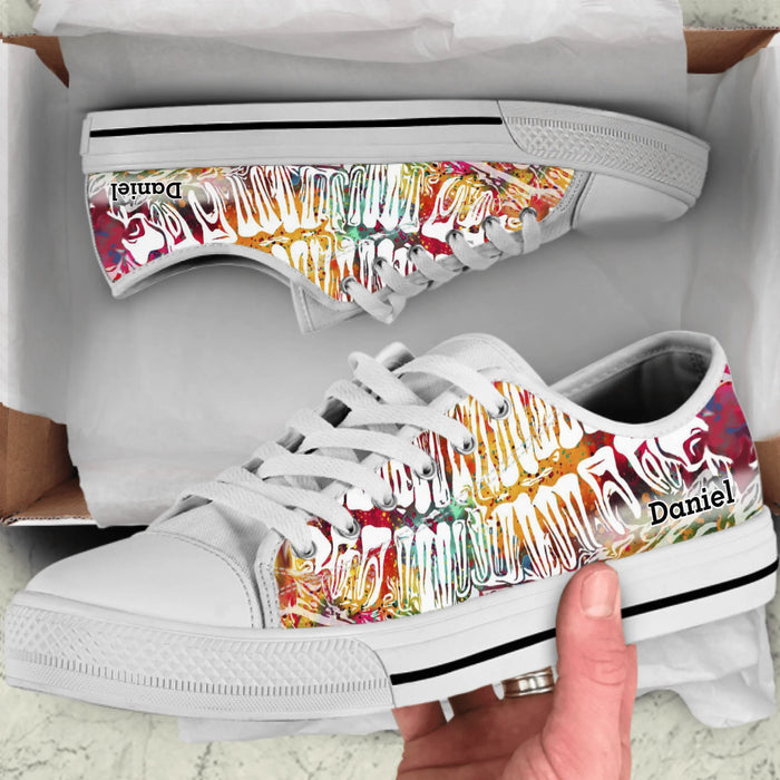 Personalized Dentist Low Top Sneakers - Best Gift Idea For Dentists - Custom Name