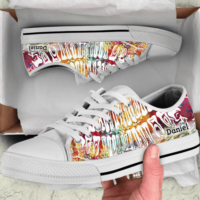 Personalized Dentist Low Top Sneakers - Best Gift Idea For Dentists - Custom Name