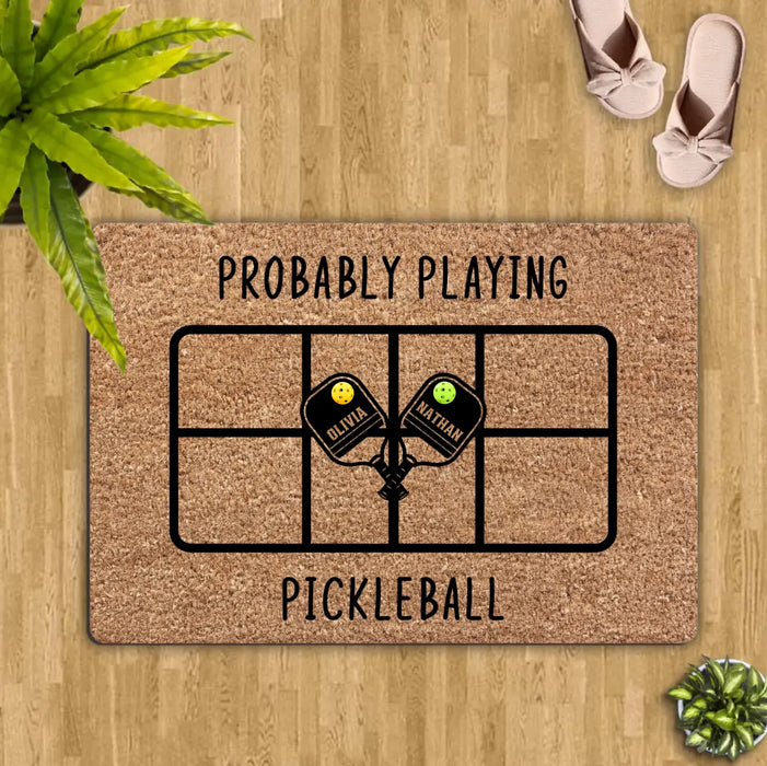 Personalized Pickleball Doormat - Playing Pickleball Court Anniversary Housewarming Gift