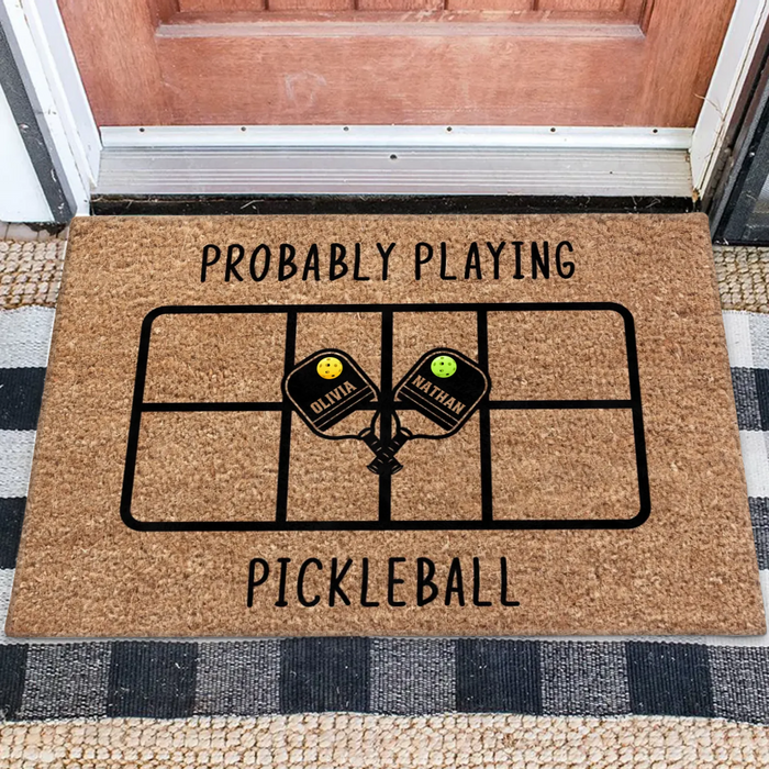 Personalized Pickleball Doormat - Playing Pickleball Court Anniversary Housewarming Gift