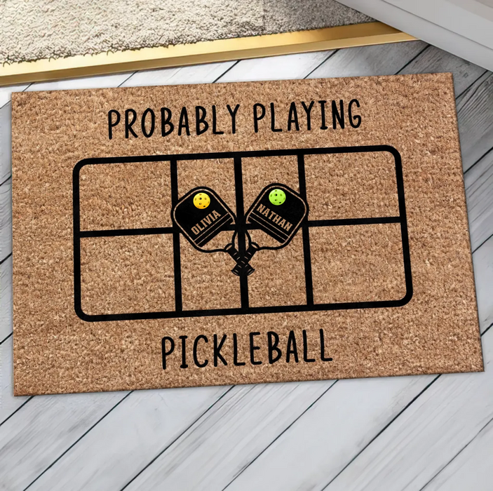 Personalized Pickleball Doormat - Playing Pickleball Court Anniversary Housewarming Gift
