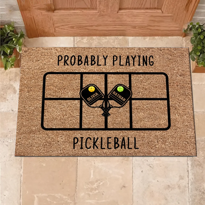 Personalized Pickleball Doormat - Playing Pickleball Court Anniversary Housewarming Gift