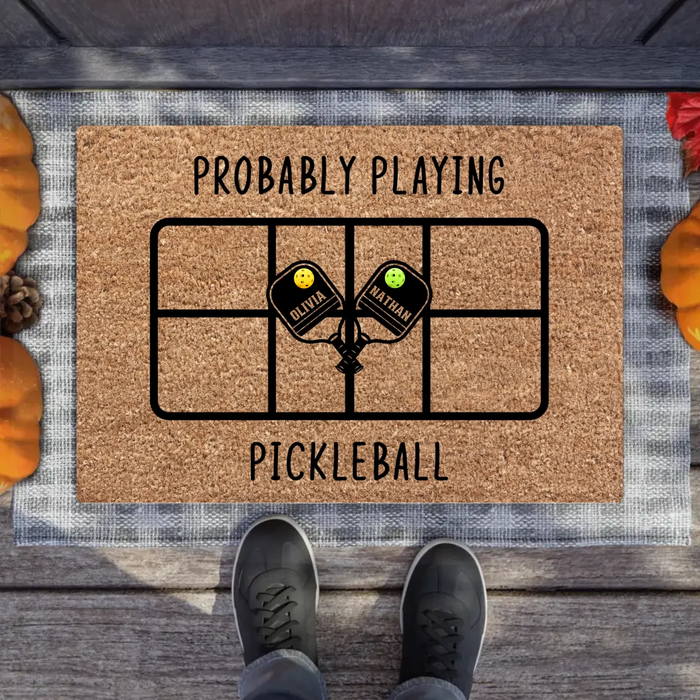 Personalized Pickleball Doormat - Playing Pickleball Court Anniversary Housewarming Gift