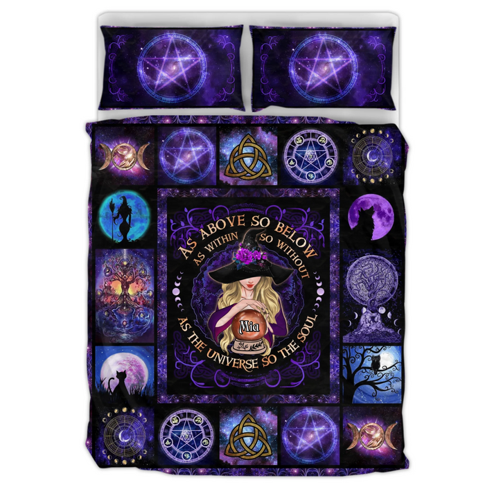 Personalized Witch Quilt Bed Sets - Halloween Gift Idea For Witch - As Above So Below As Within So Without As The Universe So The Soul