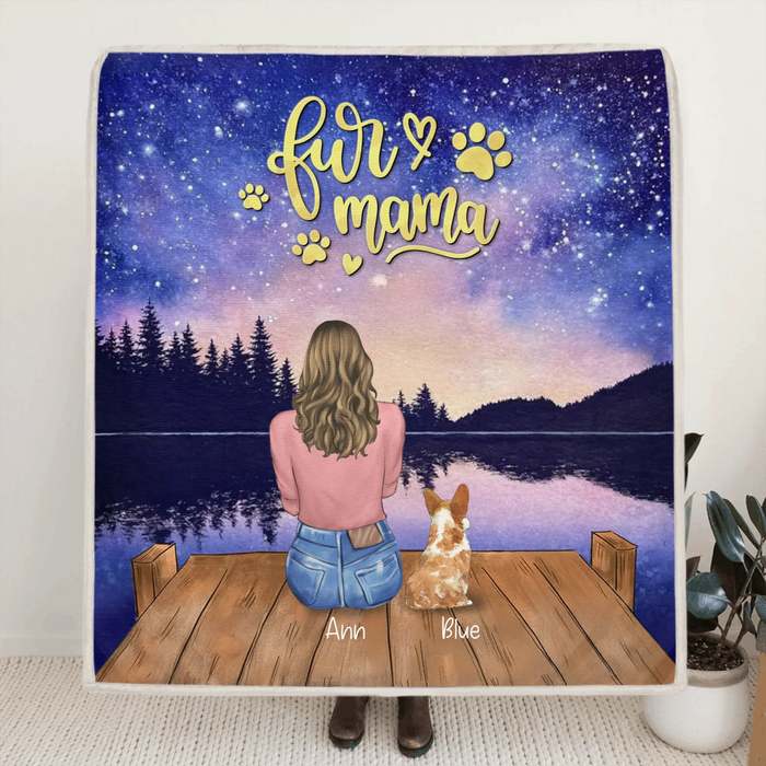 Personalized Pet Mom Quilt/Fleece Blanket - Gift For Pets Lover With Up to 4 Pets - Fur Mama