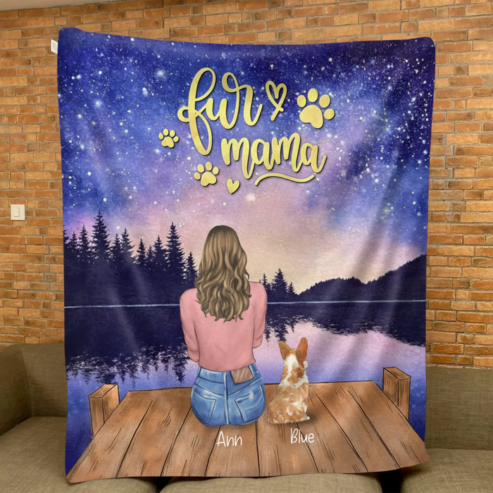 Personalized Pet Mom Quilt/Fleece Blanket - Gift For Pets Lover With Up to 4 Pets - Fur Mama